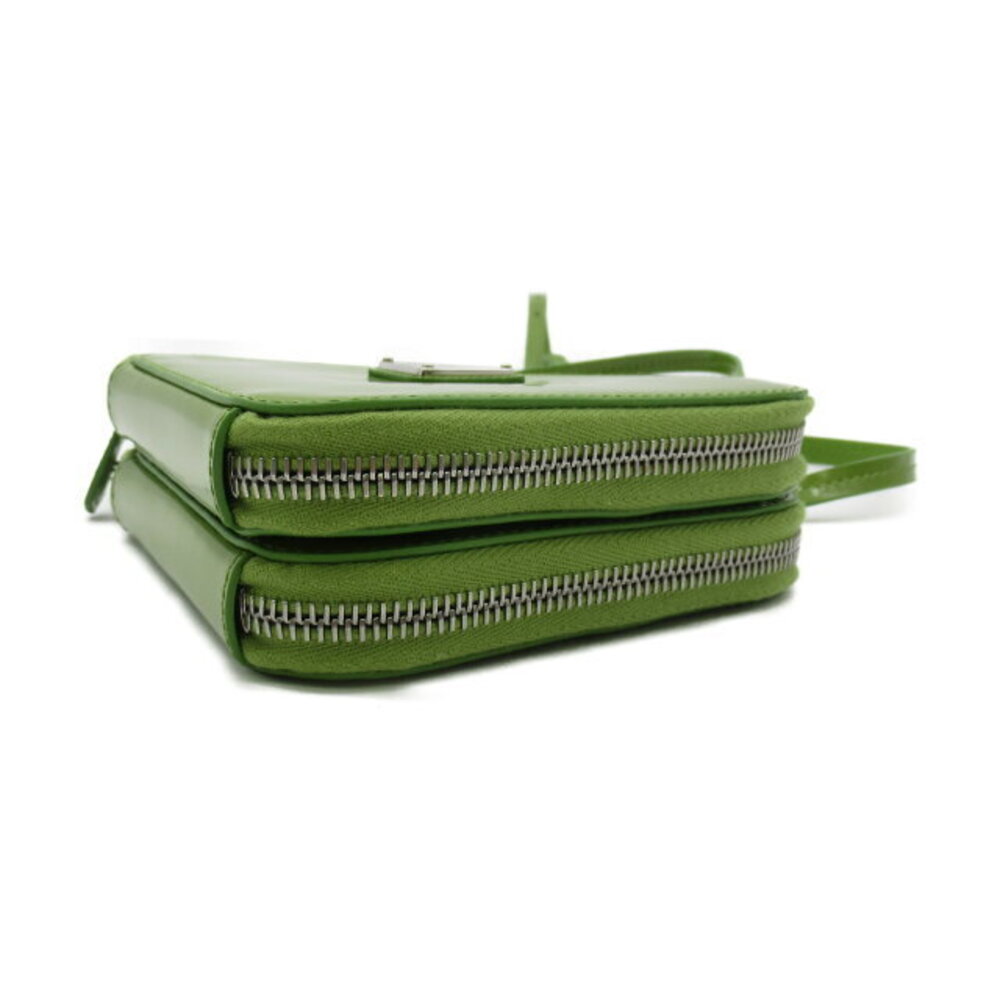 PRADA Shoulder Bag Accessory Handle Brushed Leather Green Bag - Picture 4 of 9